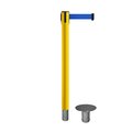 Montour Line Removable Safety Stanchion Belt Barrier Yellow Post 16ft.Blue Belt MSX650R-YW-BL-160